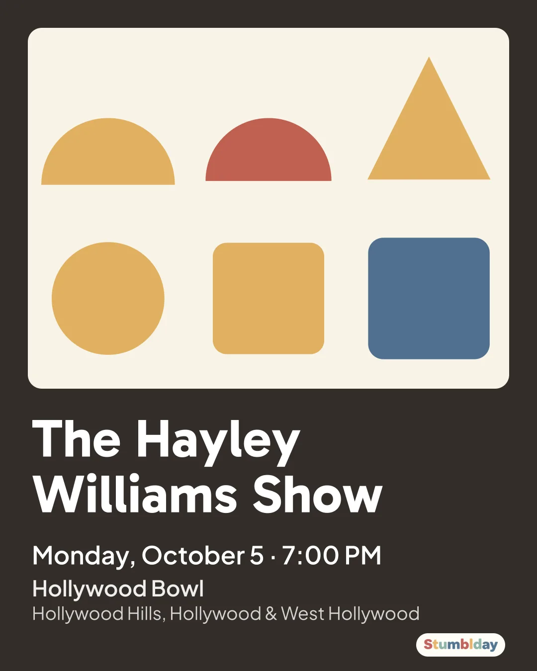 Flyer for The Hayley Williams Show: Monday, October 5 · 7:00 PM at Hollywood Bowl