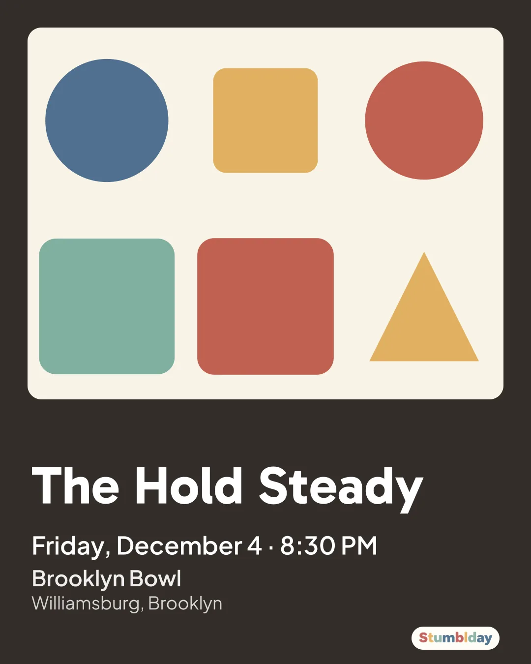 Flyer for The Hold Steady: Friday, December 4 · 8:30 PM at Brooklyn Bowl