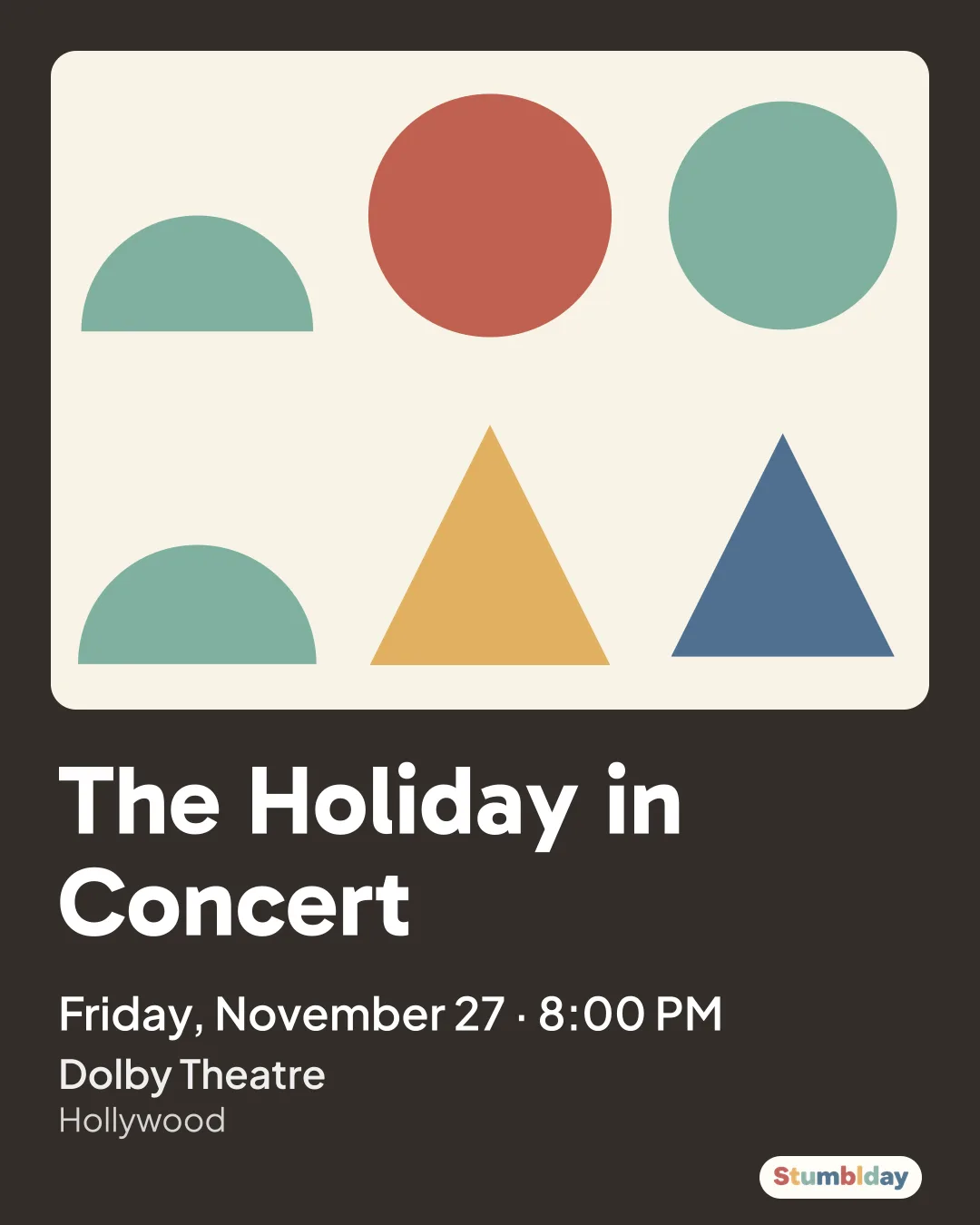 Flyer for The Holiday in Concert: Friday, November 27 · 8:00 PM at Dolby Theatre