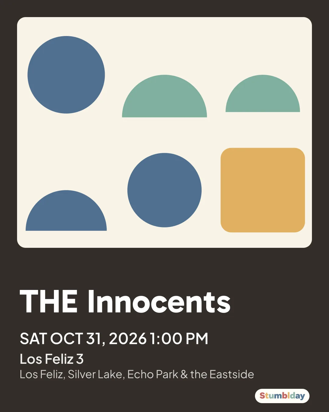 Flyer for THE Innocents: SAT OCT 31, 2026 1:00 PM at Los Feliz 3