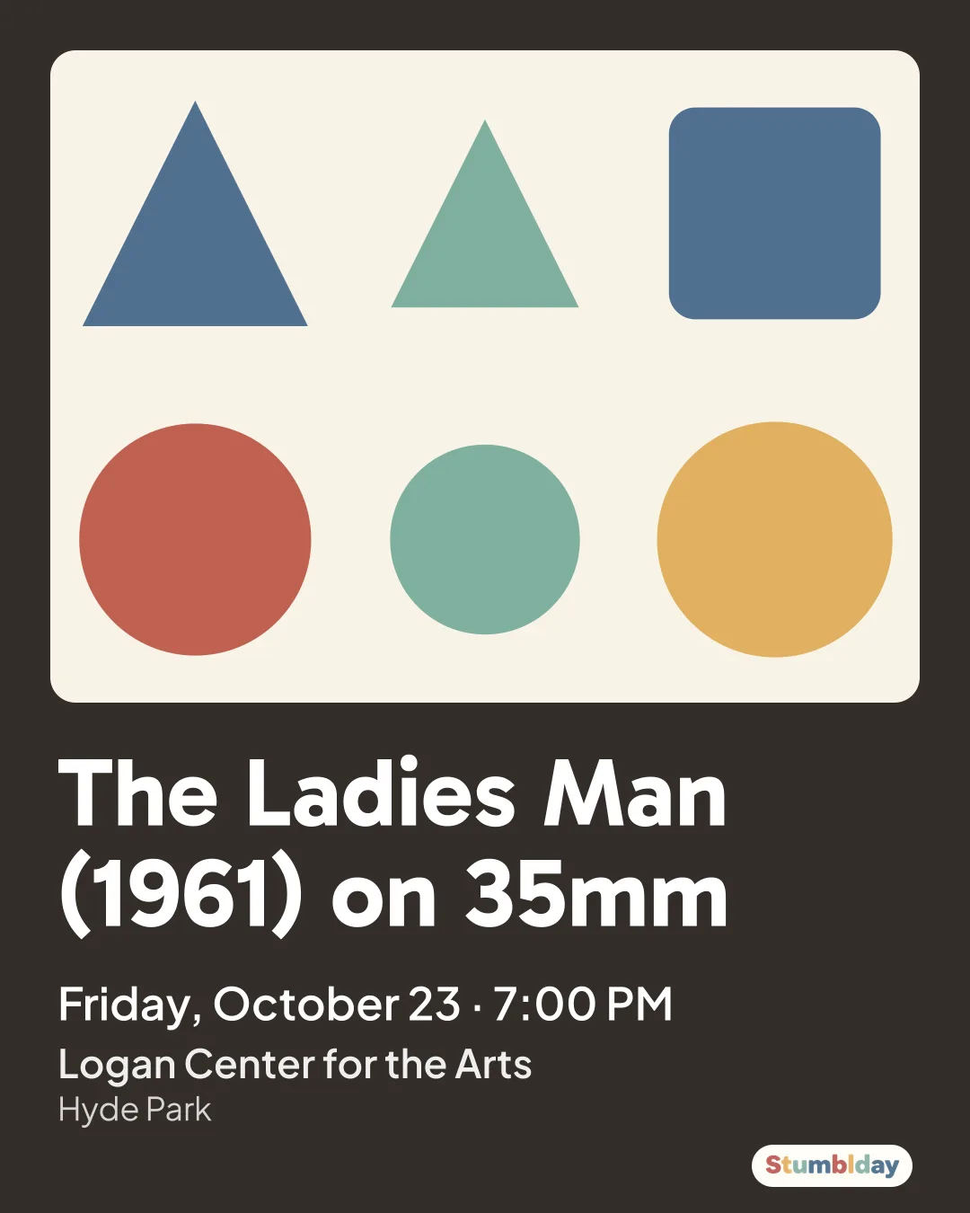 Flyer for The Ladies Man (1961) on 35mm: Friday, October 23 · 7:00 PM at Logan Center for the Arts