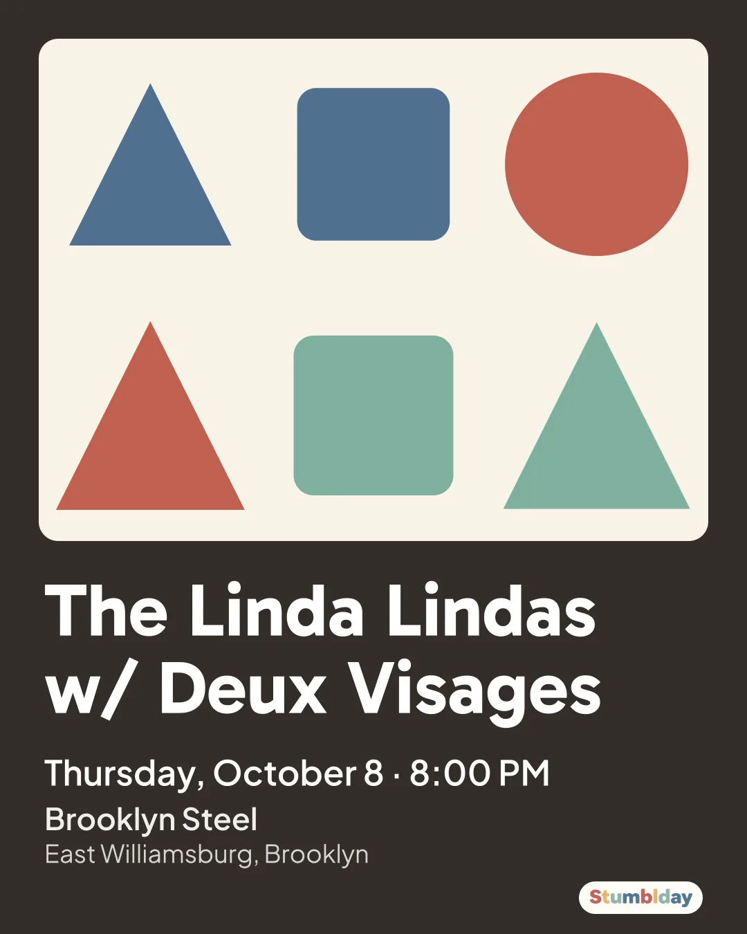 Flyer for The Linda Lindas w/ Deux Visages: Thursday, October 8 · 8:00 PM at Brooklyn Steel