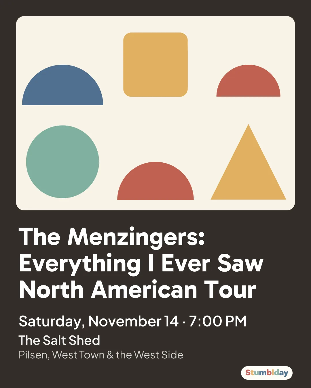 Flyer for The Menzingers: Everything I Ever Saw North American Tour: Saturday, November 14 · 7:00 PM at The Salt Shed
