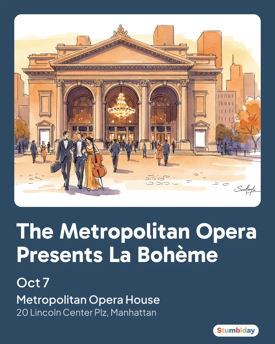 Flyer for The Metropolitan Opera Presents La Bohème: Oct 7 at Metropolitan Opera House