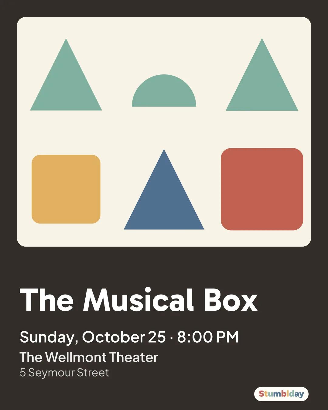 Flyer for The Musical Box: Sunday, October 25 · 8:00 PM at The Wellmont Theater