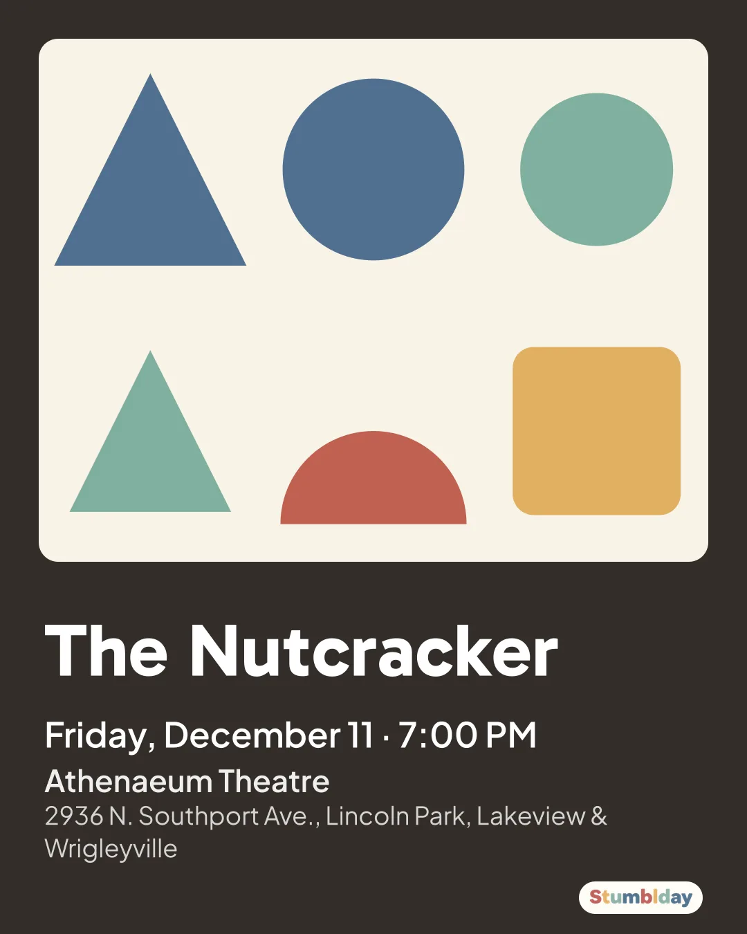 Flyer for The Nutcracker: Friday, December 11 · 7:00 PM at Athenaeum Theatre