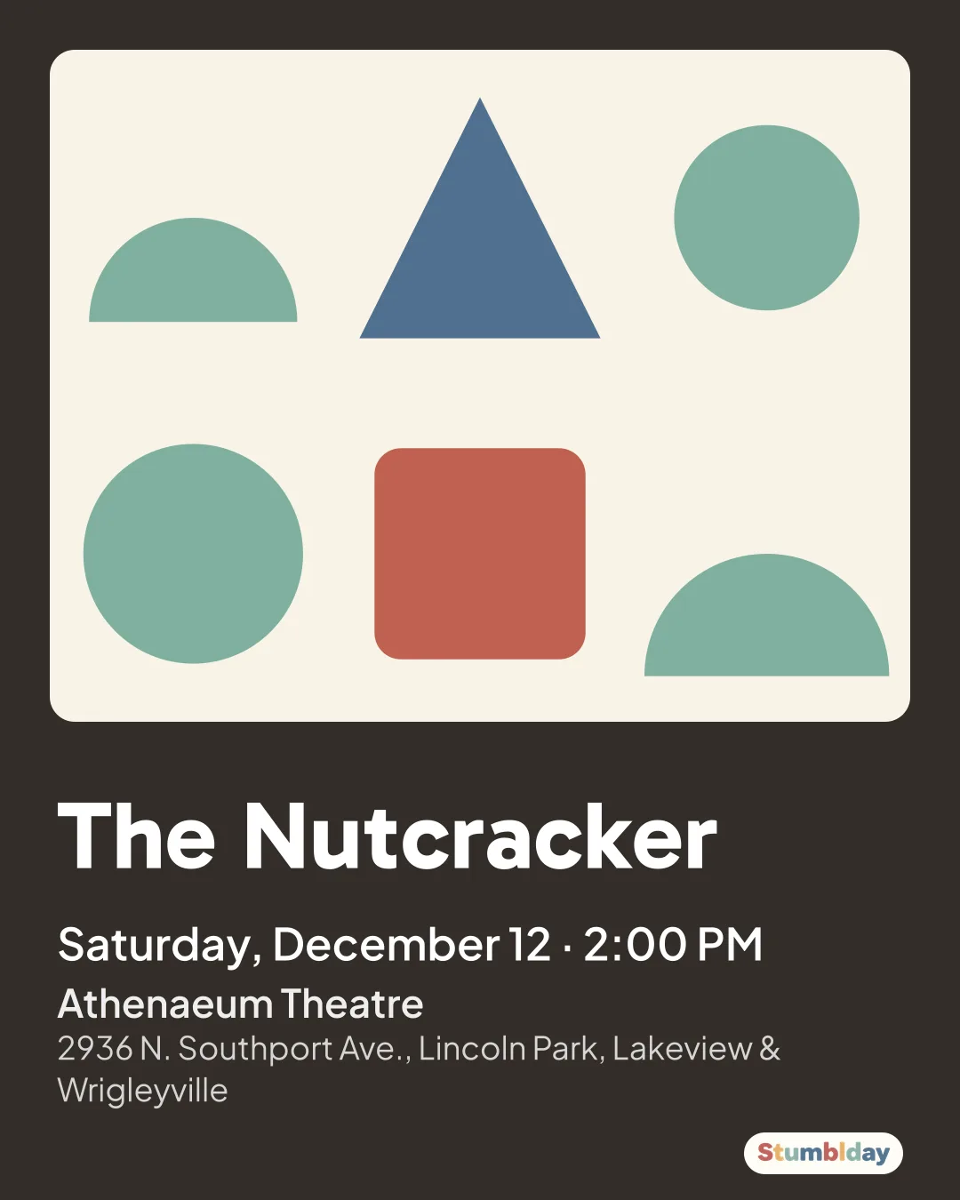 Flyer for The Nutcracker: Saturday, December 12 · 2:00 PM at Athenaeum Theatre