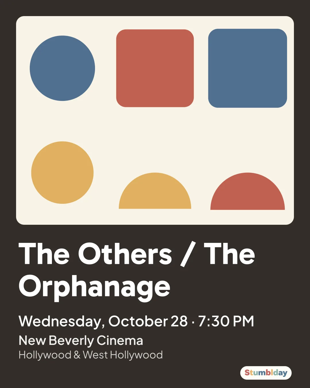 Flyer for The Others / The Orphanage: Wednesday, October 28 · 7:30 PM at New Beverly Cinema
