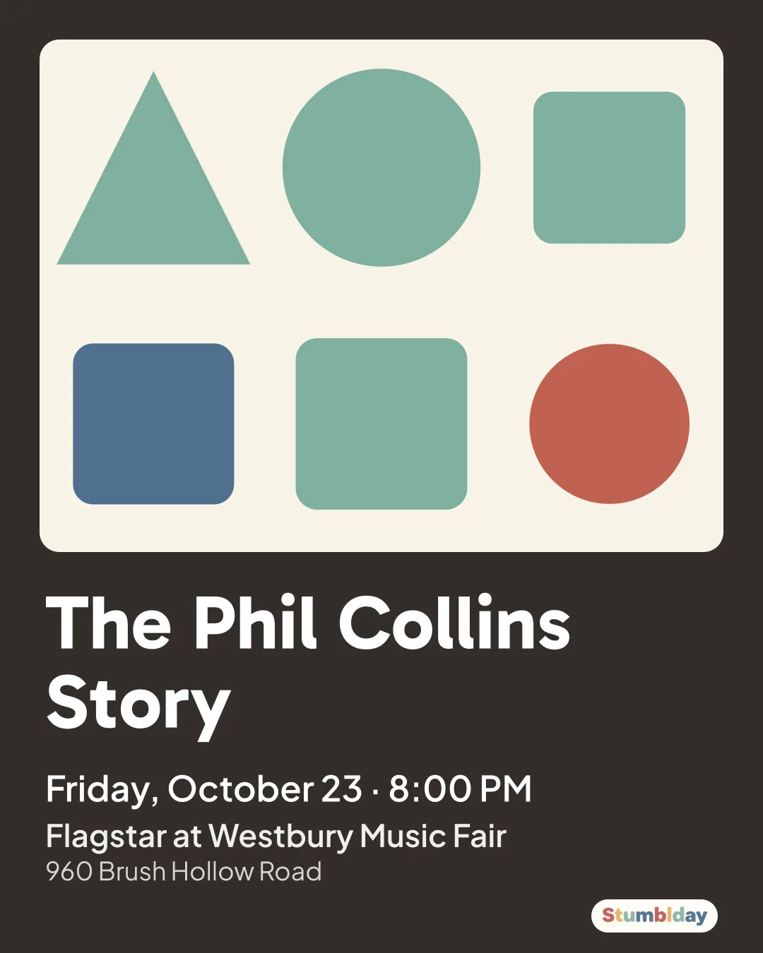 Flyer for The Phil Collins Story: Friday, October 23 · 8:00 PM at Flagstar at Westbury Music Fair