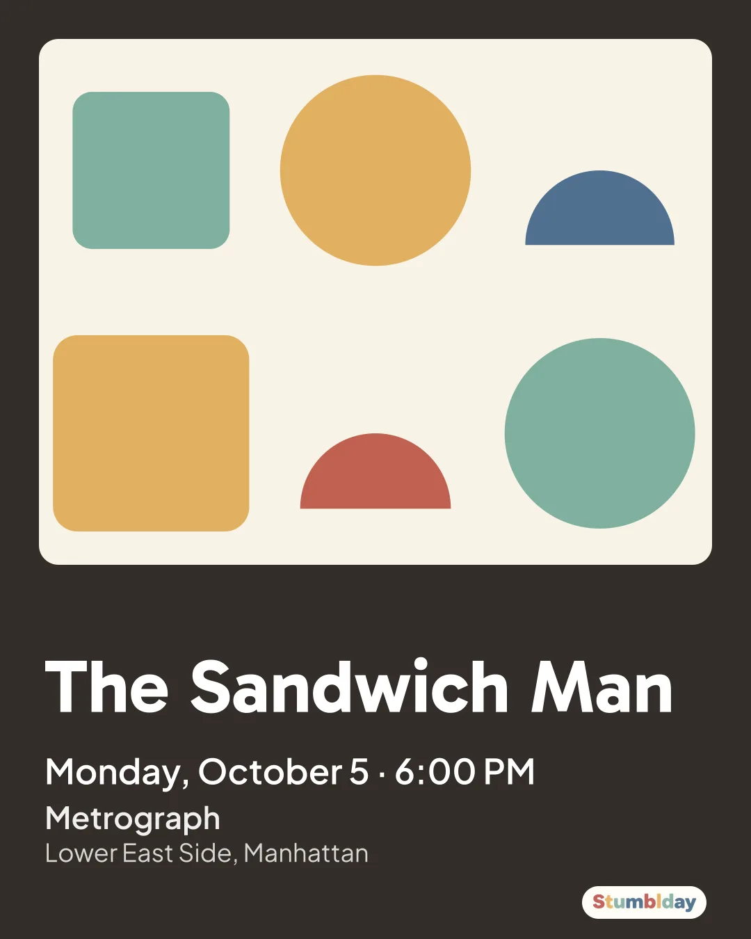 Flyer for The Sandwich Man: Monday, October 5 · 6:00 PM at Metrograph