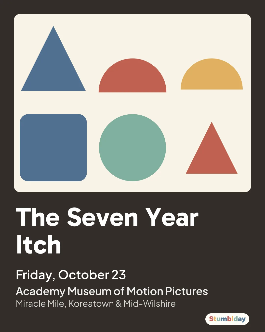 Flyer for The Seven Year Itch: Friday, October 23 at Academy Museum of Motion Pictures