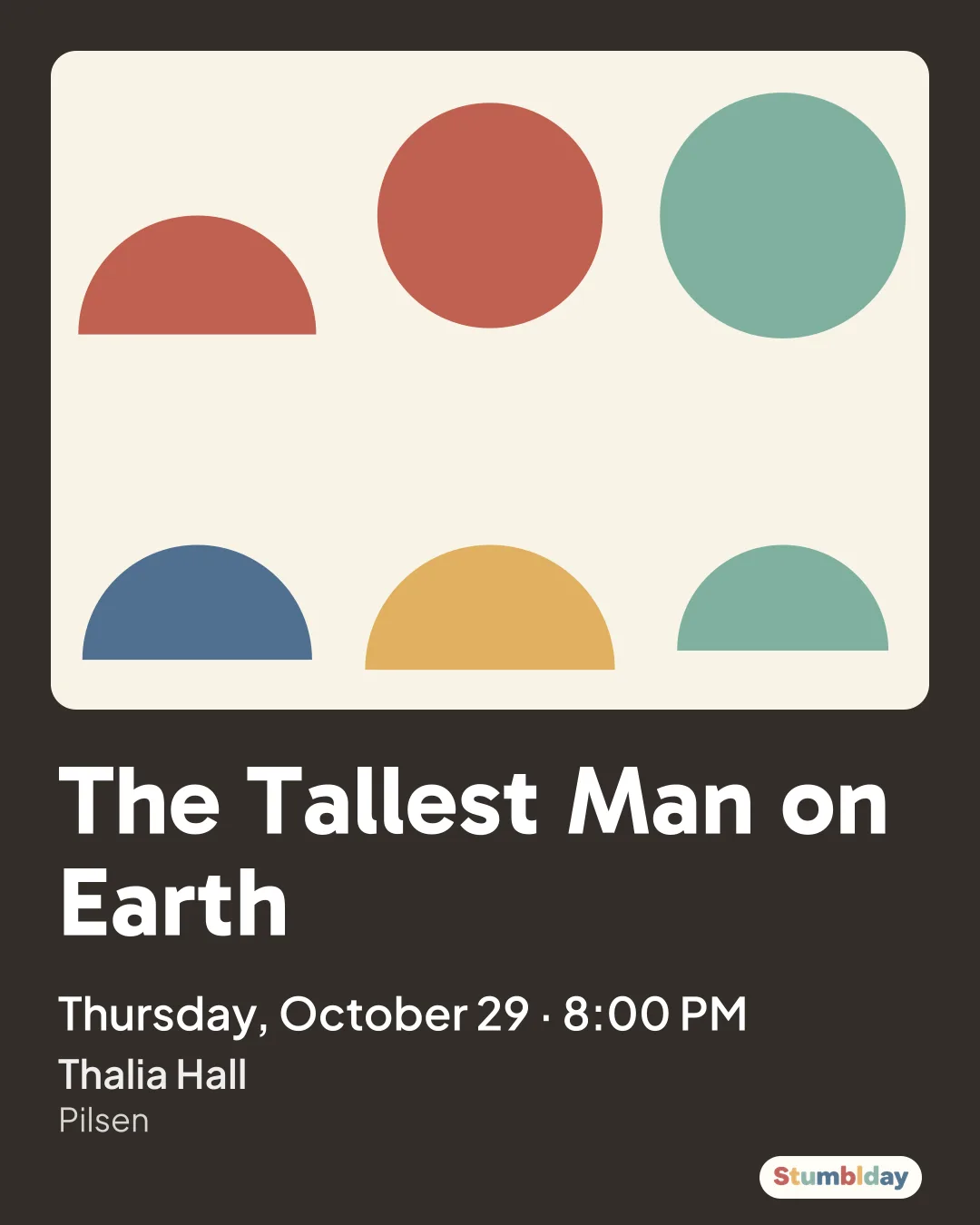 Flyer for The Tallest Man on Earth: Thursday, October 29 · 8:00 PM at Thalia Hall
