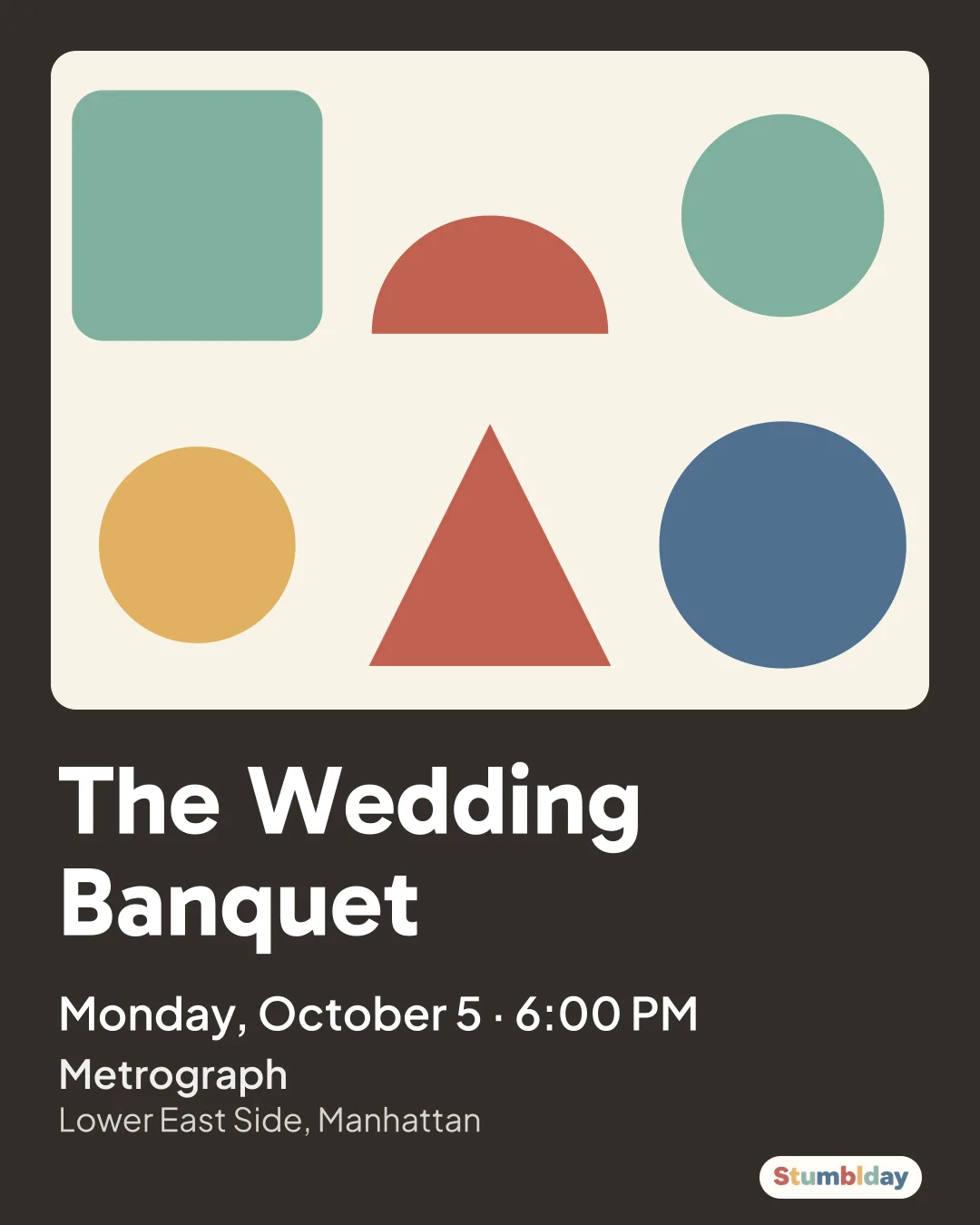 Flyer for The Wedding Banquet: Monday, October 5 · 6:00 PM at Metrograph
