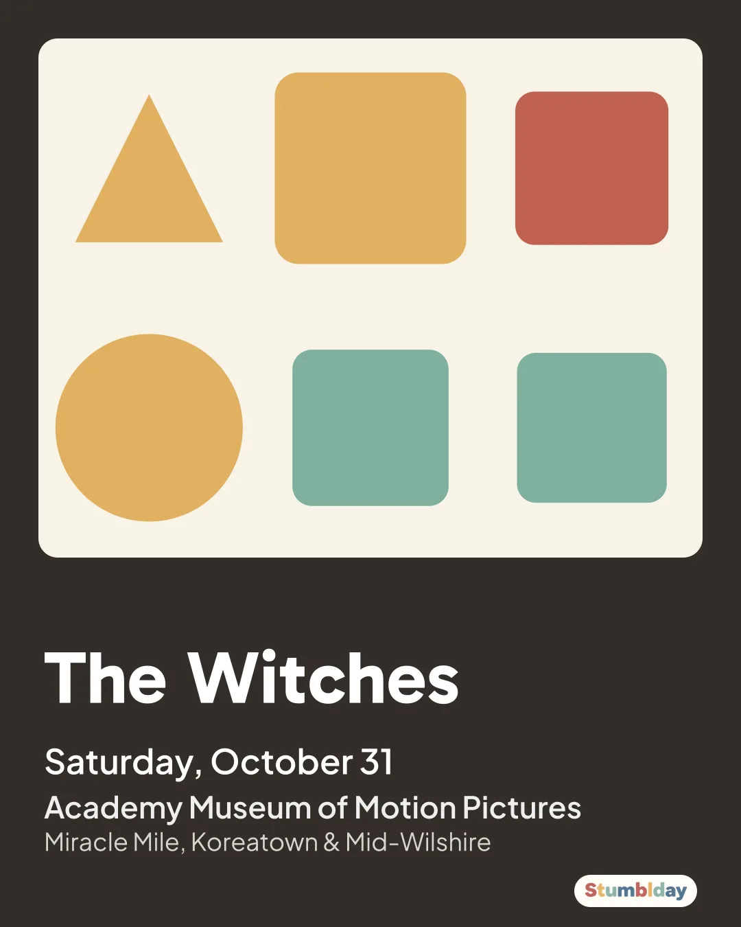 Flyer for The Witches: Saturday, October 31 at Academy Museum of Motion Pictures