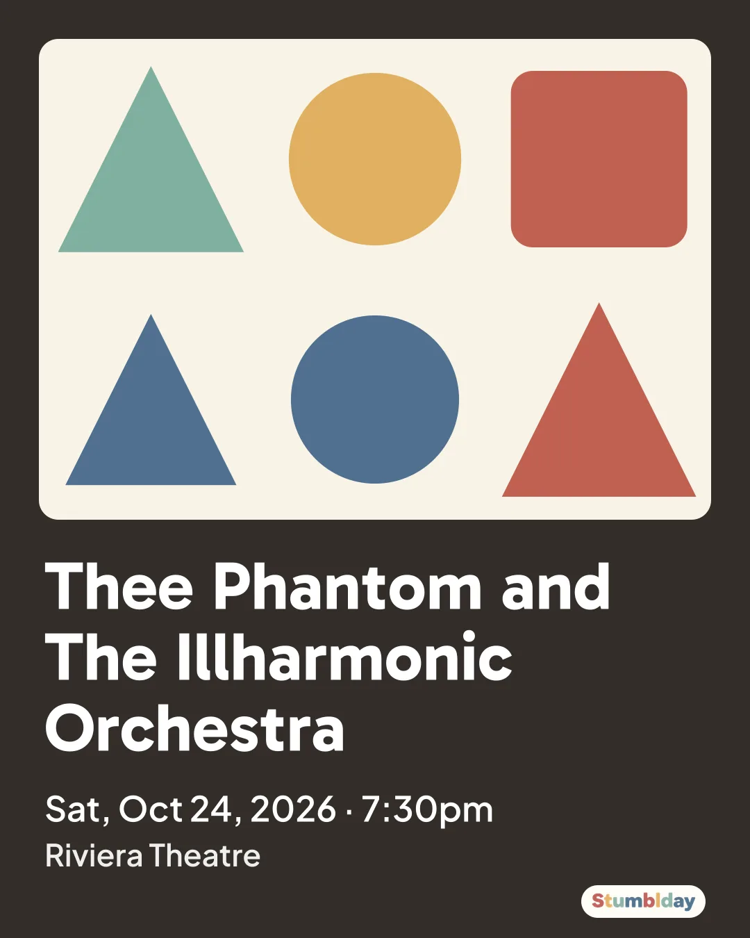 Flyer for Thee Phantom and The Illharmonic Orchestra: Sat, Oct 24, 2026 · 7:30pm at Riviera Theatre