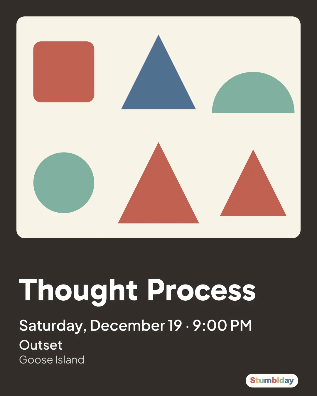 Flyer for Thought Process: Saturday, December 19 · 9:00 PM at Outset