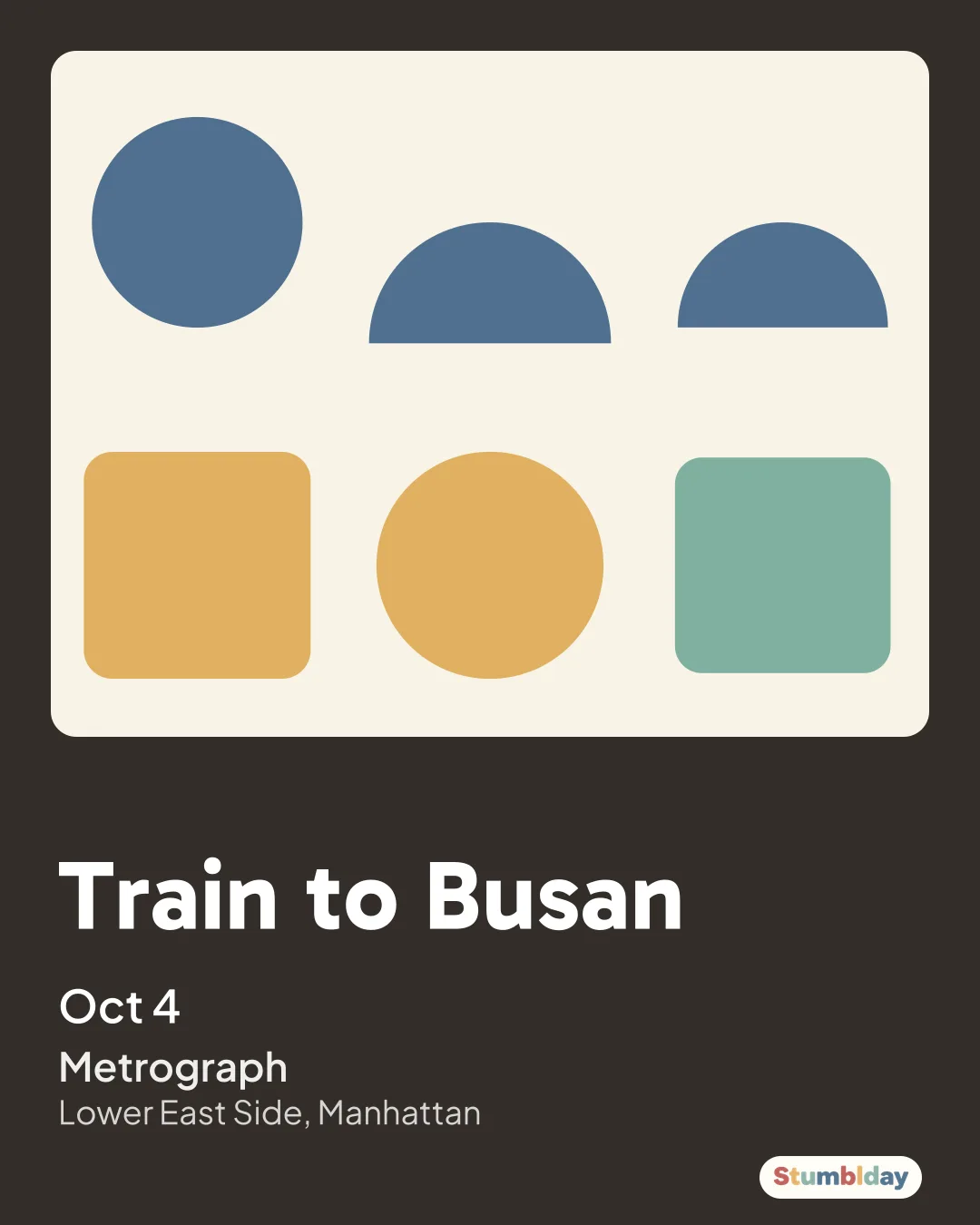 Flyer for Train to Busan: Oct 4 at Metrograph