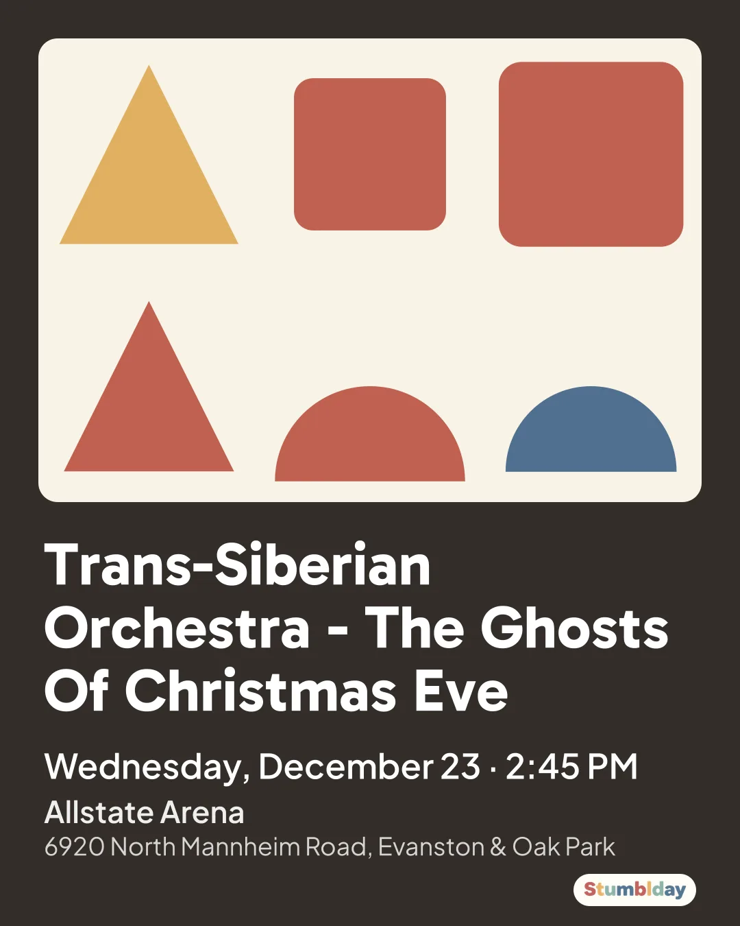 Flyer for Trans-Siberian Orchestra - The Ghosts Of Christmas Eve: Wednesday, December 23 · 2:45 PM at Allstate Arena