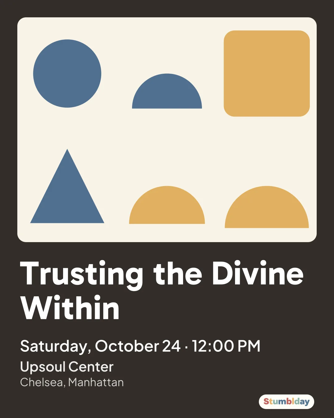 Flyer for Trusting the Divine Within: Saturday, October 24 · 12:00 PM at Upsoul Center