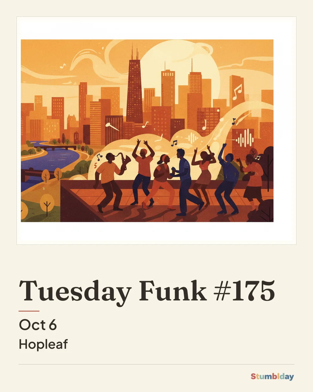 Flyer for Tuesday Funk #175: Tuesday, October 6 · 7:30 PM at Hopleaf