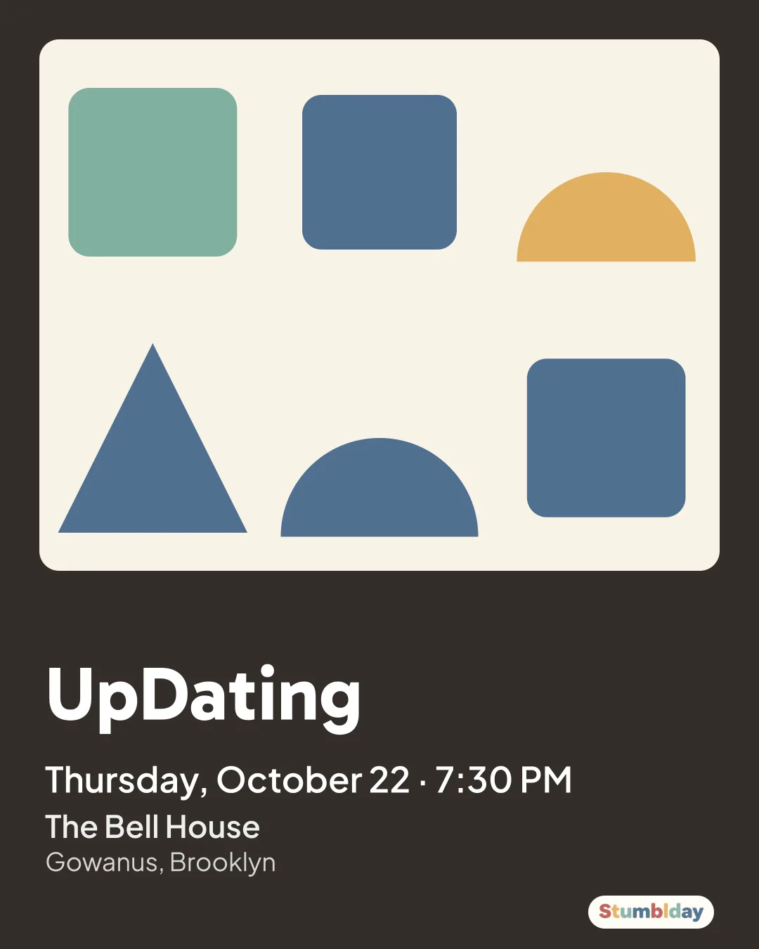 Flyer for UpDating: Thursday, October 22 · 7:30 PM at The Bell House