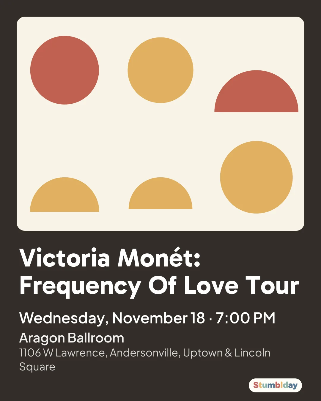 Flyer for Victoria Monét: Frequency Of Love Tour: Wednesday, November 18 · 7:00 PM at Aragon Ballroom