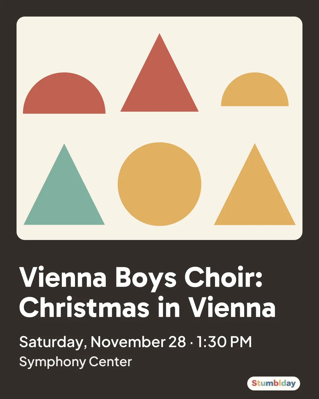 Flyer for Vienna Boys Choir: Christmas in Vienna: Saturday, November 28 · 1:30 PM at Symphony Center