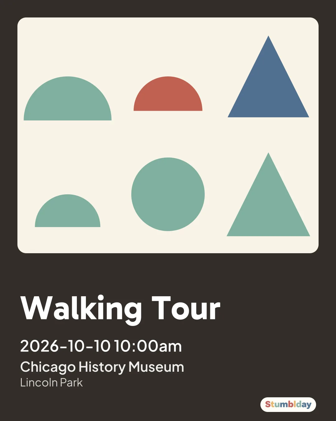 Flyer for Walking Tour: 2026-10-10 10:00am at Chicago History Museum