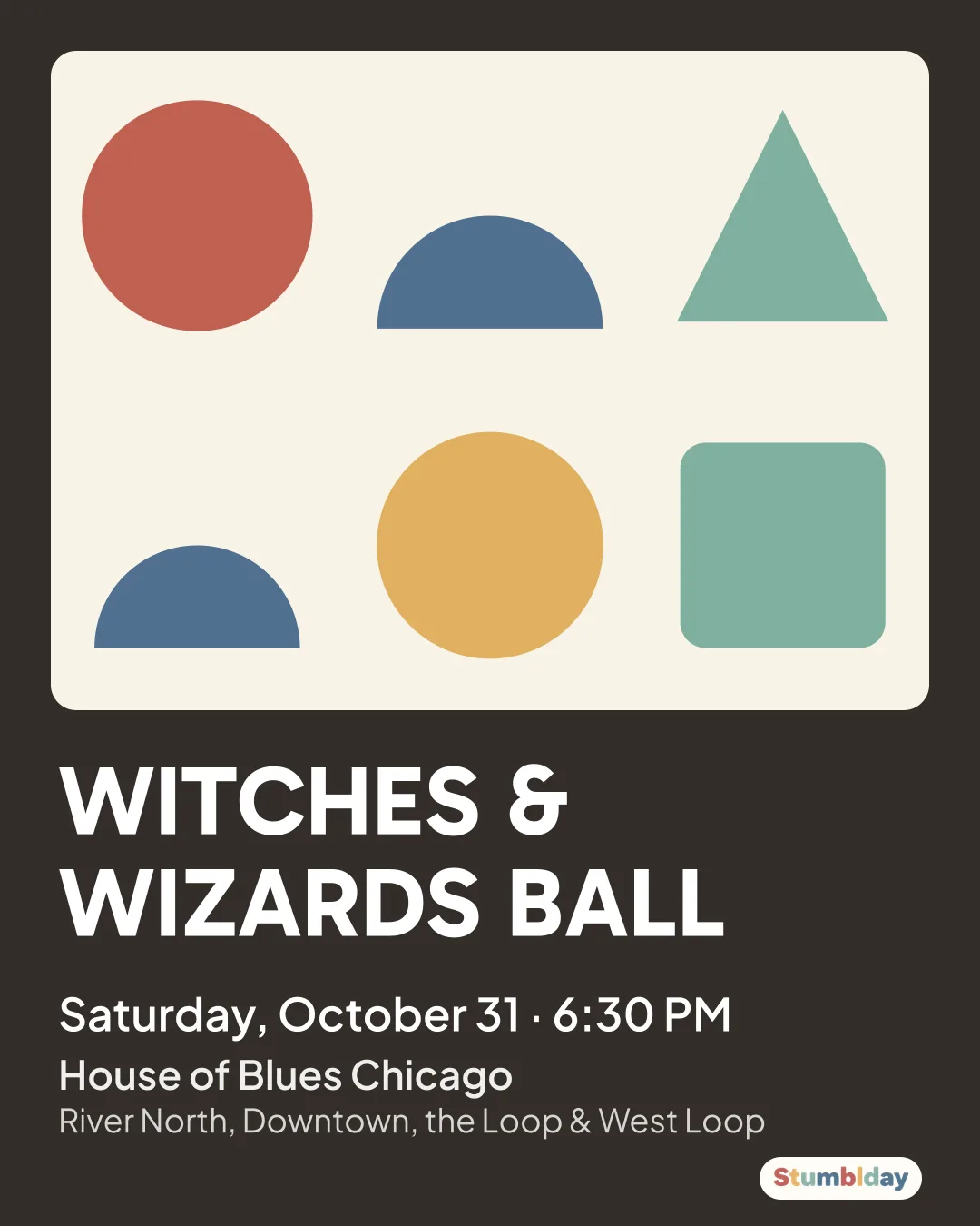 Flyer for WITCHES & WIZARDS BALL: Saturday, October 31 · 6:30 PM at House of Blues Chicago