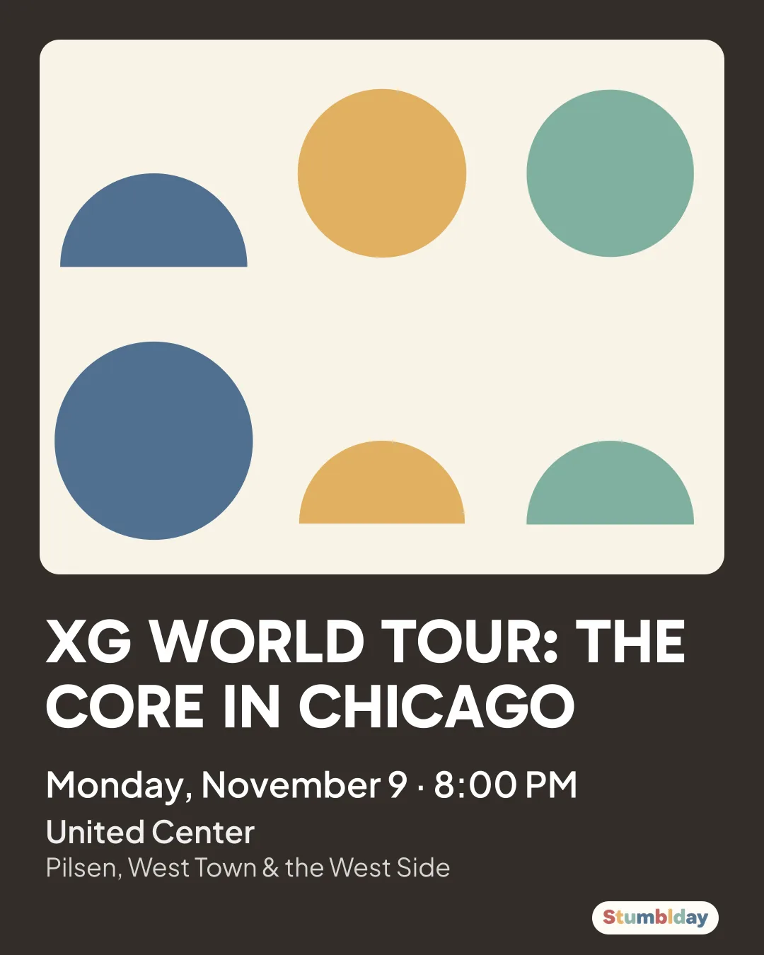 Flyer for XG WORLD TOUR: THE CORE IN CHICAGO: Monday, November 9 · 8:00 PM at United Center
