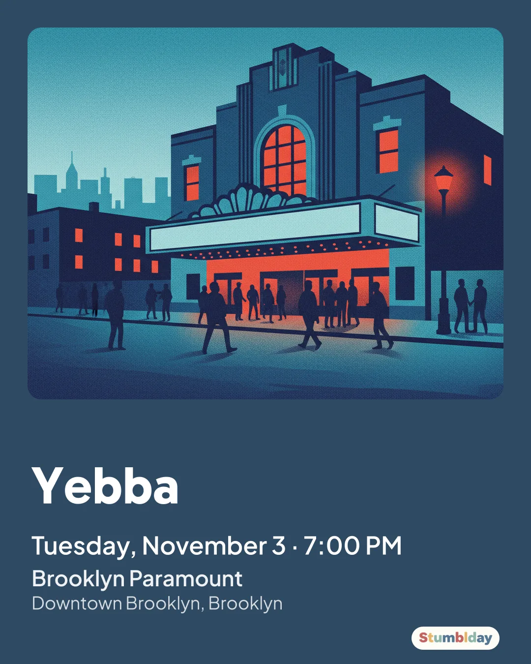 Flyer for Yebba: Tuesday, November 3 · 7:00 PM at Brooklyn Paramount