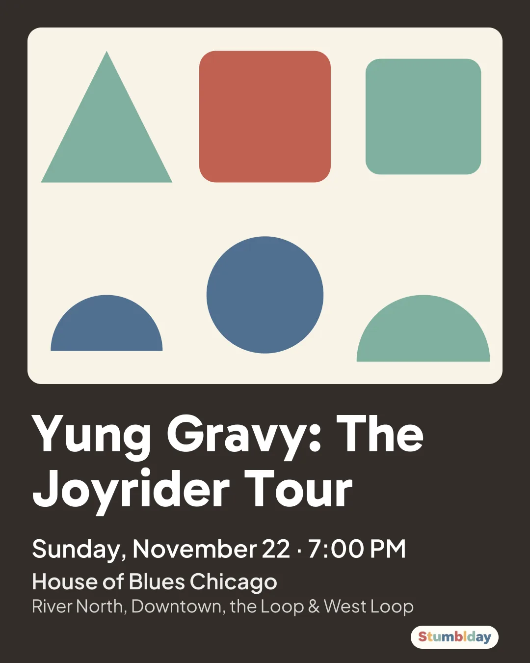 Flyer for Yung Gravy: The Joyrider Tour: Sunday, November 22 · 7:00 PM at House of Blues Chicago